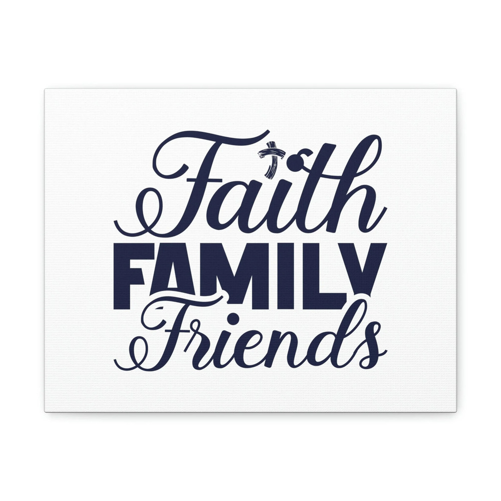 Scripture Walls Proverbs 27:17 Faith, Family, Friends Blue Bible Verse Canvas